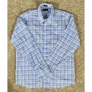 Peter Millar Collection Flex Finish Men's Button-Down Shirt - Blue Plaid, Large